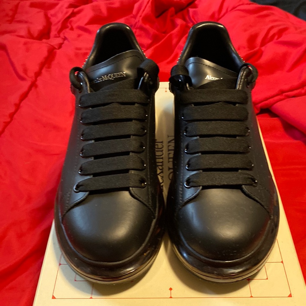 Alexander McQueen black and silver studded oversized sneakers